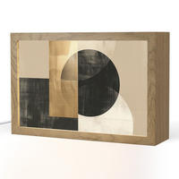 STOLNÍ LAMPA Abstraktní - Moderní - Černá - Zlatá 30x20 cm - béžová, kompozitní dřevo (8/30/20cm) - OnlyWow