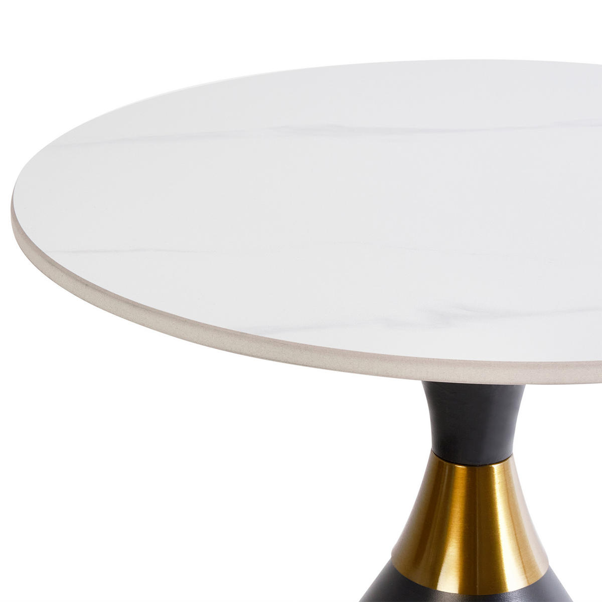 SIDOBORD svart/guld/vitt Ituna - Vit/Svart, Sten (50/50/55cm) - Beliani