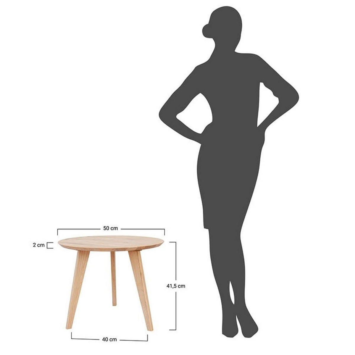 COUCHTISCH Orbetello Eiche Natur 50 / 50 / 41,5cm - Eichefarben, Holz (50/50/41.5cm) - Feldmann-Wohnen