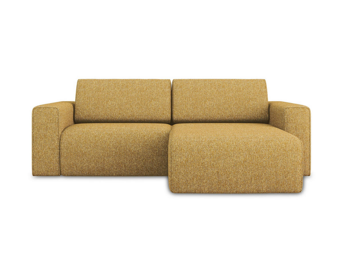 ECKSOFA Rechts Strukturstoff Stoff Gelb - Currygelb/Gelb, Kunststoff/Textil (224/167cm) - Makamii