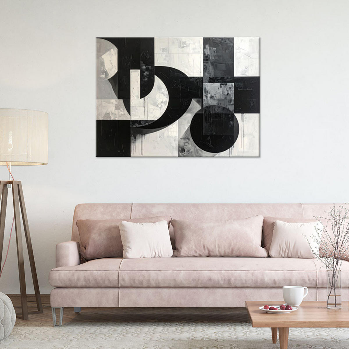 LEINWANDBILD 3D und geometrisch 90x60cm - Schwarz, Textil (90/60cm) - Feeby