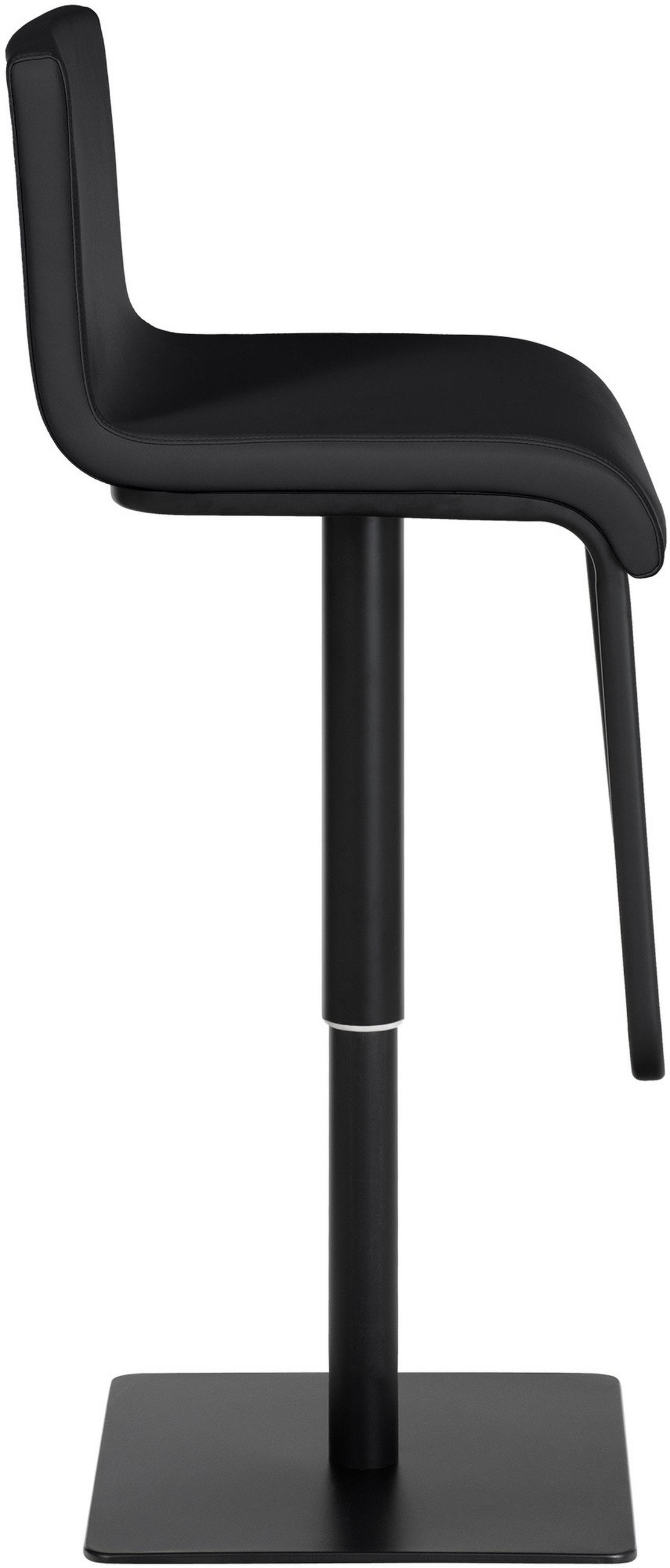 BARHOCKER Bitor Kunstleder Schwarz Schwarz - Schwarz, Leder/Metall (39/80/46cm) - DELUKE