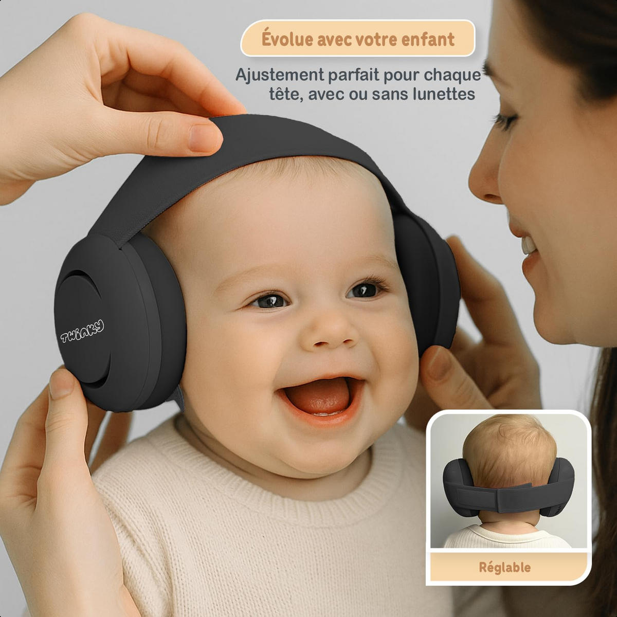 OHRENSCHÜTZER für Baby und Kinder 0-36 Monate Schwarz - Schwarz, Kunststoff (7/5cm) - Twinky