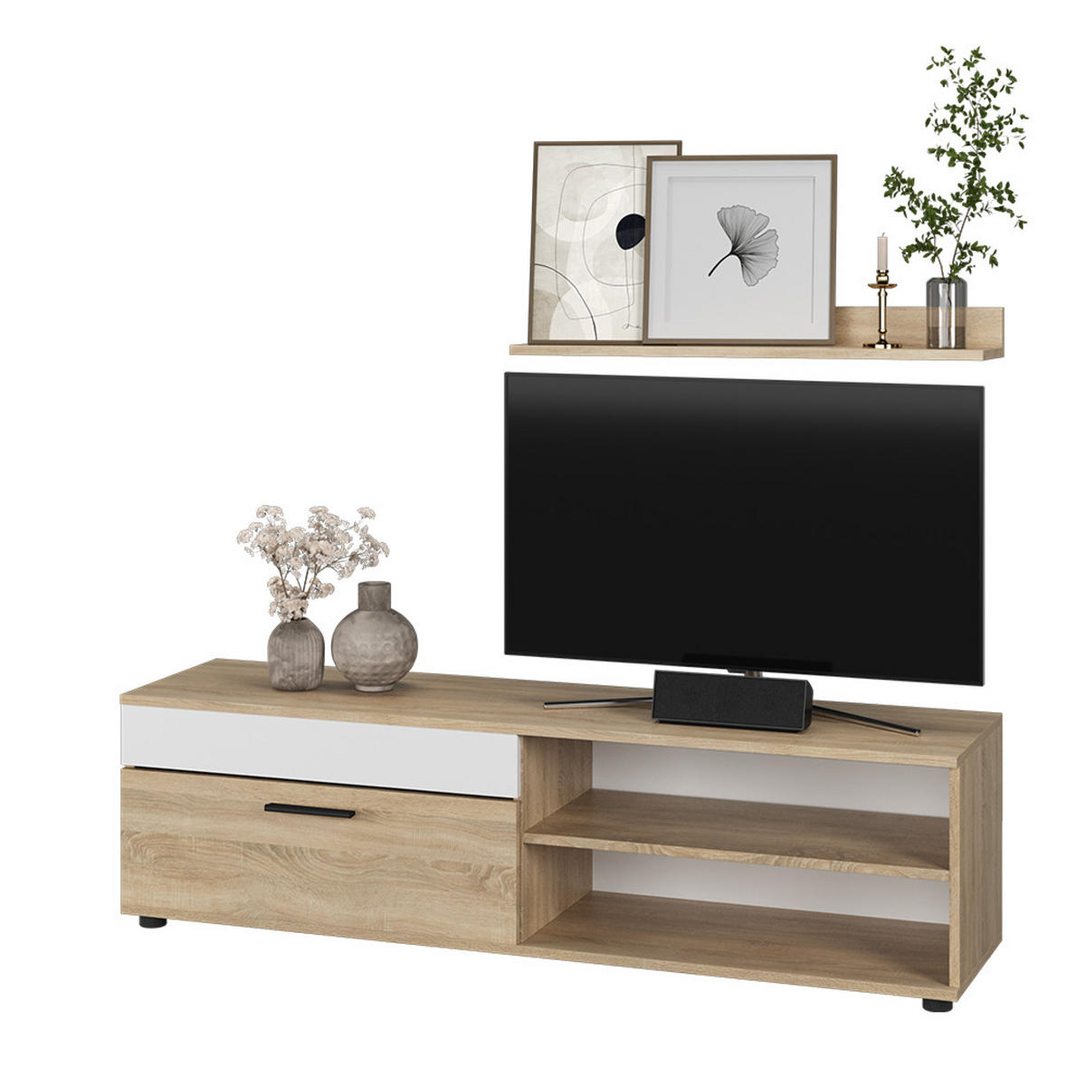 NÁSTĚNNÁ SKŘÍŇKA Berno Sonoma/bílá - Sonoma dub, kompozitní dřevo (139.8/38.9/35.3cm) - Vicco