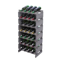 WEINREGAL VINOTECA FLEX PRO HxBxT 93x46x28cm 28 Flaschen auf 7 Ebenen Grau - Grau, Holz (46/93/28cm) - PROREGAL