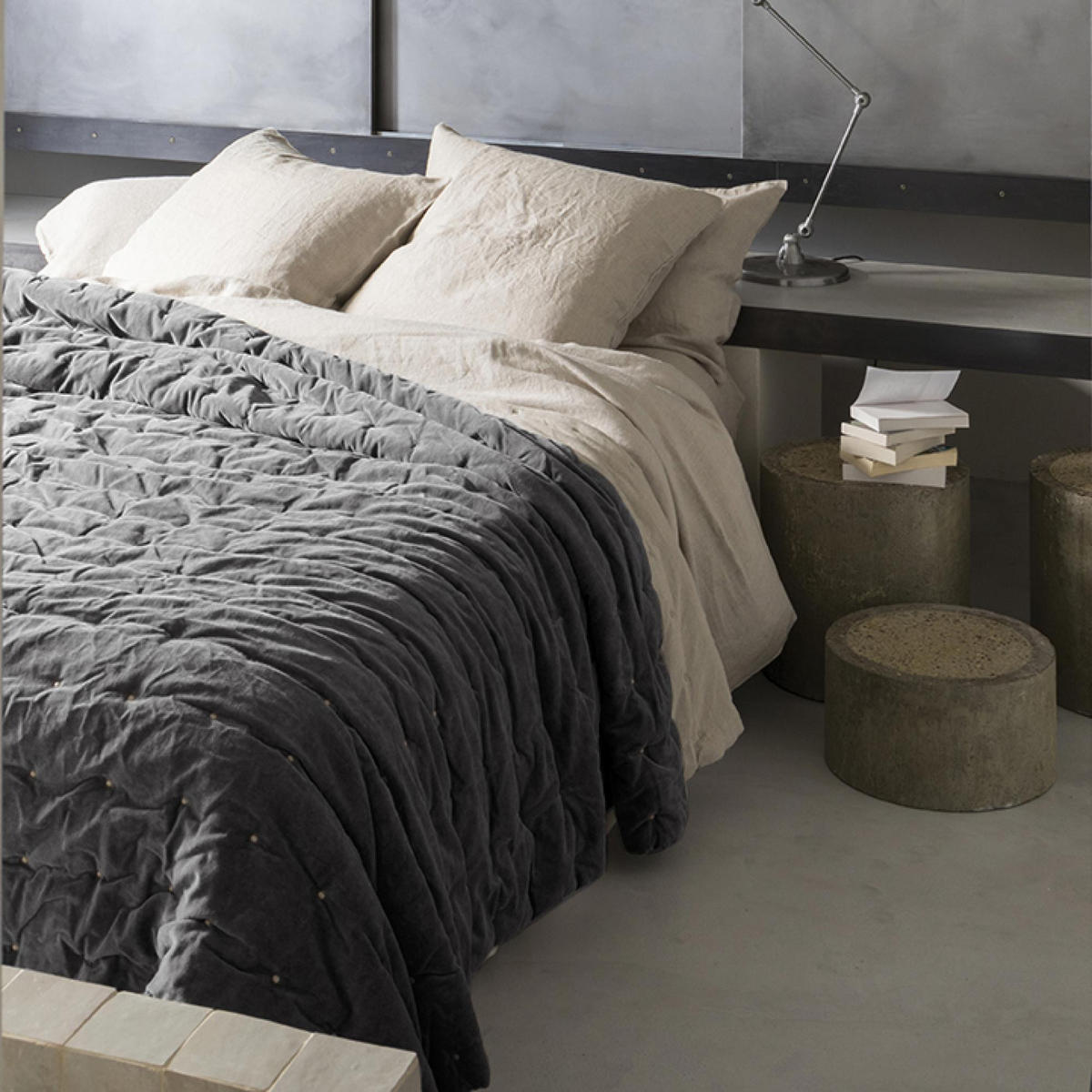 BETTÜBERWURF Elise donner 240 x 260 cm - Grau, Textil (240/260cm) - Vivaraise