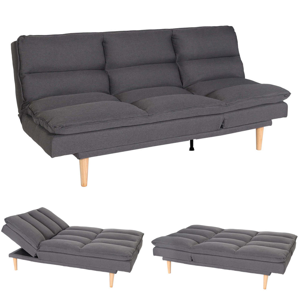 SCHLAFSOFA Grau - Grau, Textil (180/90/110cm) - MCW