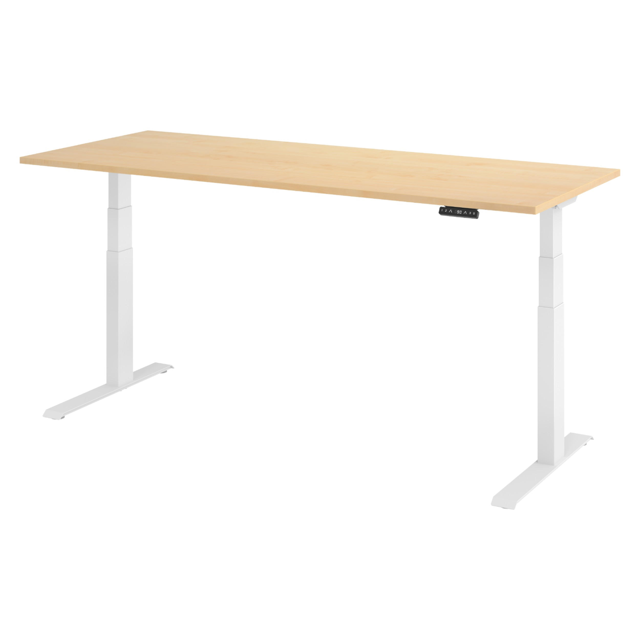 SCHREIBTISCH elektrisch XDKB 80/200/74 cm in Ahornfarben/Weiß - Ahornfarben/Weiß, Holzwerkstoff (80/200/74cm) - bümö