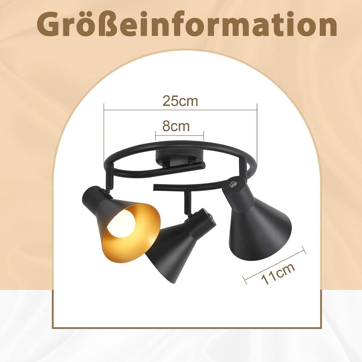 STRAHLER Welle 28/25/21 cm - Schwarz, Metall (28/25/21cm) - Nettlife