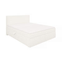 BOXBETT Roma 160/200 cm Hellbeige Plüschcord - Beige/Schwarz, Holz/Kunststoff (160/200cm) - S-Style Möbel