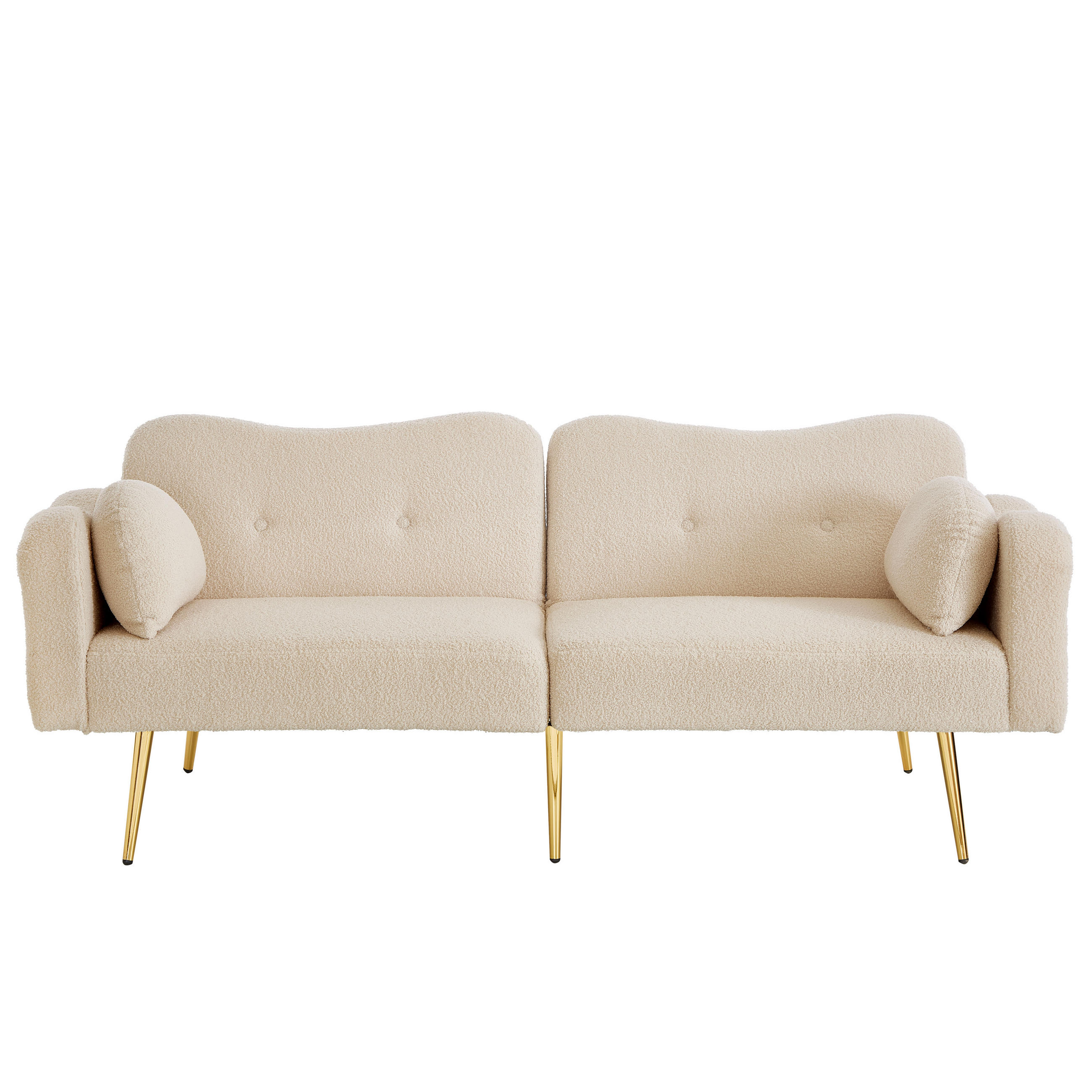 SOFABETT Zweisitzer Wollmisch-Bezug mit verstellbarer Rückenlehne Beige 175/79/82 cm - Beige, Textil (79/82/175cm) - Redom