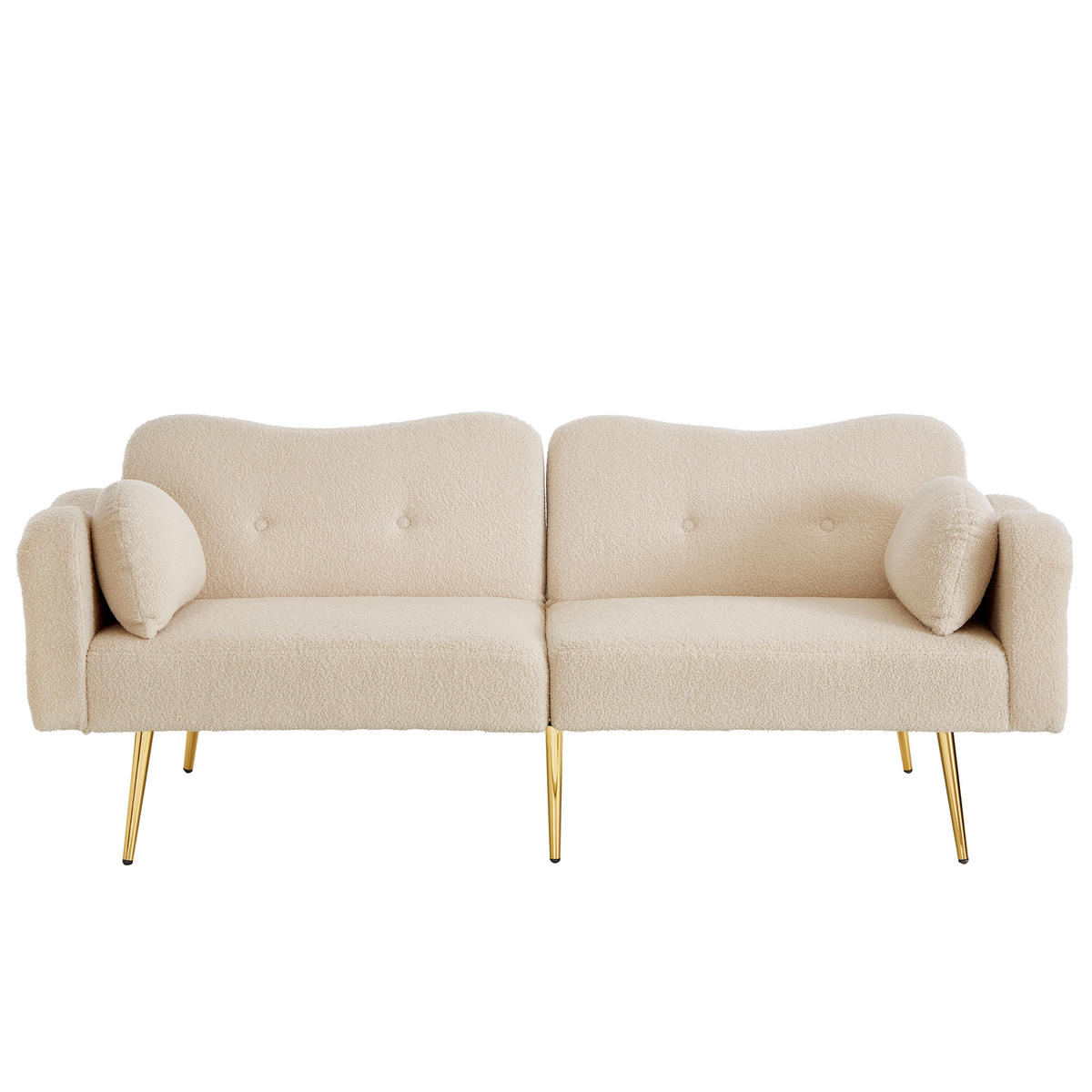 SOFABETT Zweisitzer Wollmisch-Bezug mit verstellbarer Rückenlehne Beige 175/79/82 cm - Beige, Textil (79/82/175cm) - Redom