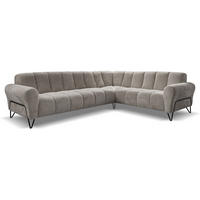 ECKSOFA Volare ohne Schlaffunktion Hellbraun links - Hellbraun/Schwarz, Textil/Metall (295/235cm) - Beautysofa