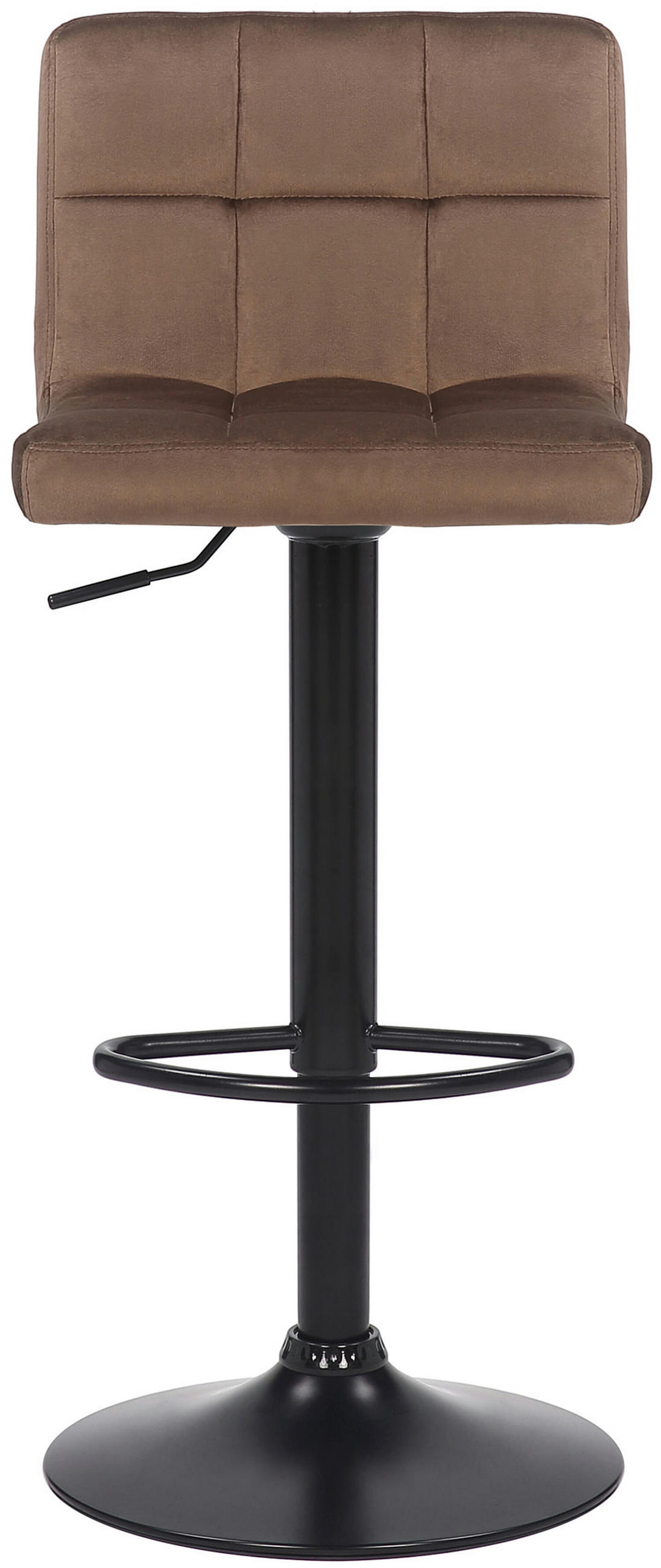 BARHOCKER Fani, Gestell schwarz, Samt Braun - Schwarz/Braun, Textil/Metall (40/85/40cm) - TPFLiving