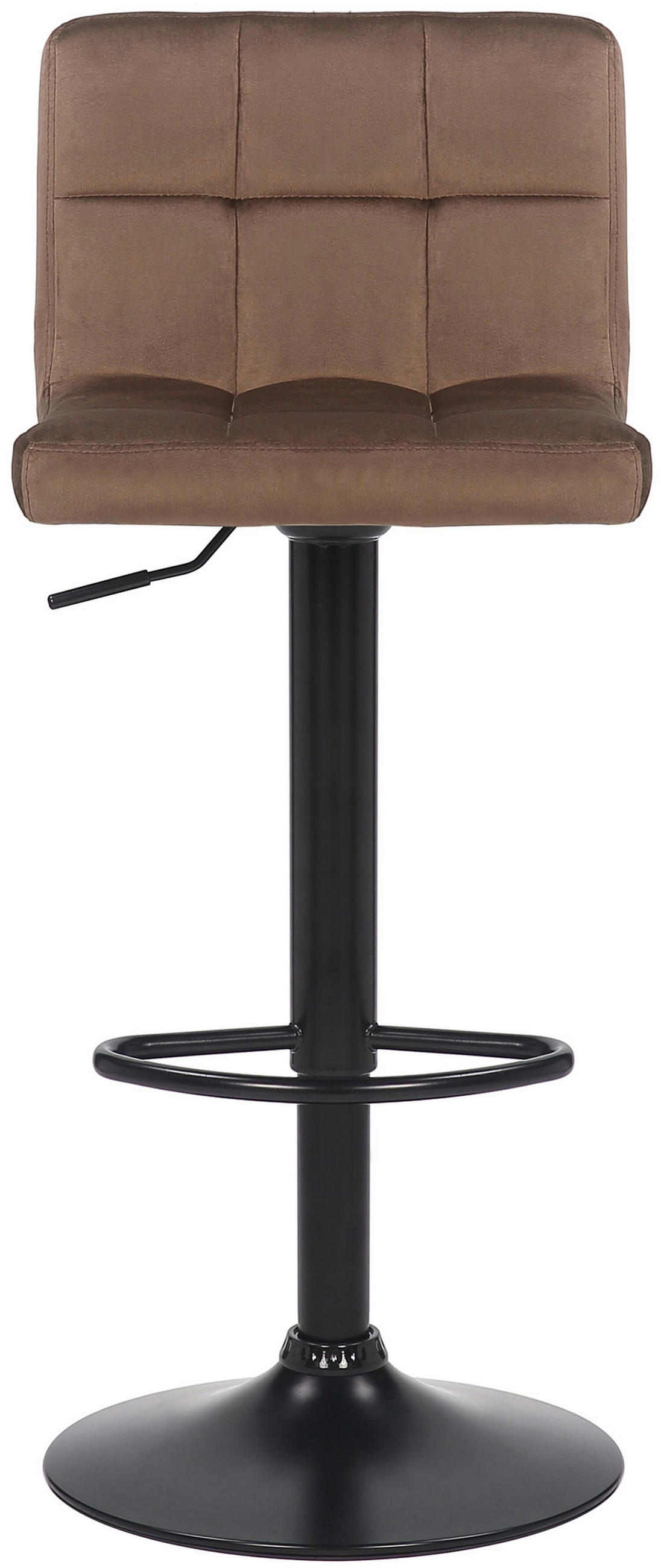 BARHOCKER Fani, Gestell schwarz, Samt Braun - Schwarz/Braun, Textil/Metall (40/85/40cm) - TPFLiving