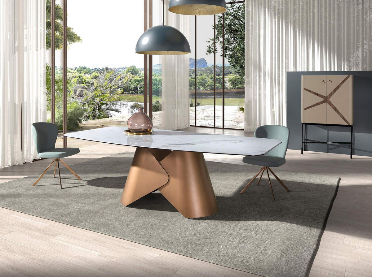 STUHL Hellgrüner Kunstleder-Drehstuhl 49/63/83 cm - Pink/Goldfarben, Leder/Metall (49/83/63cm) - ANGEL CERDA