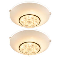 2X LED DECKENLEUCHTE Metall Kristalloptik Silber - Silberfarben, Glas (25/25/10cm) - Globo Lighting
