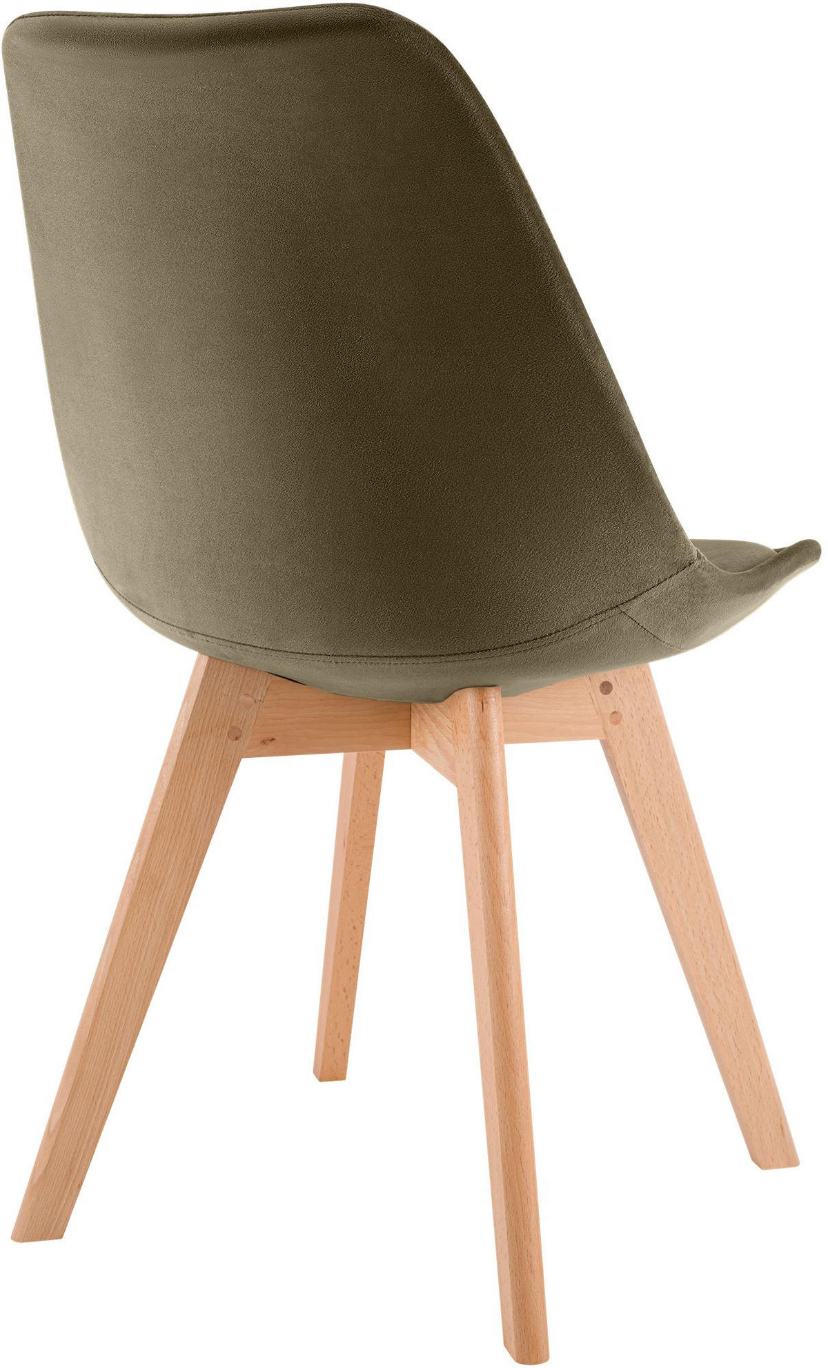 STUHL 4er Set Samt dunkelbraun - Eukalyptusholzfarben/Dunkelbraun, Holz/Textil (49/83/50cm) - CLP