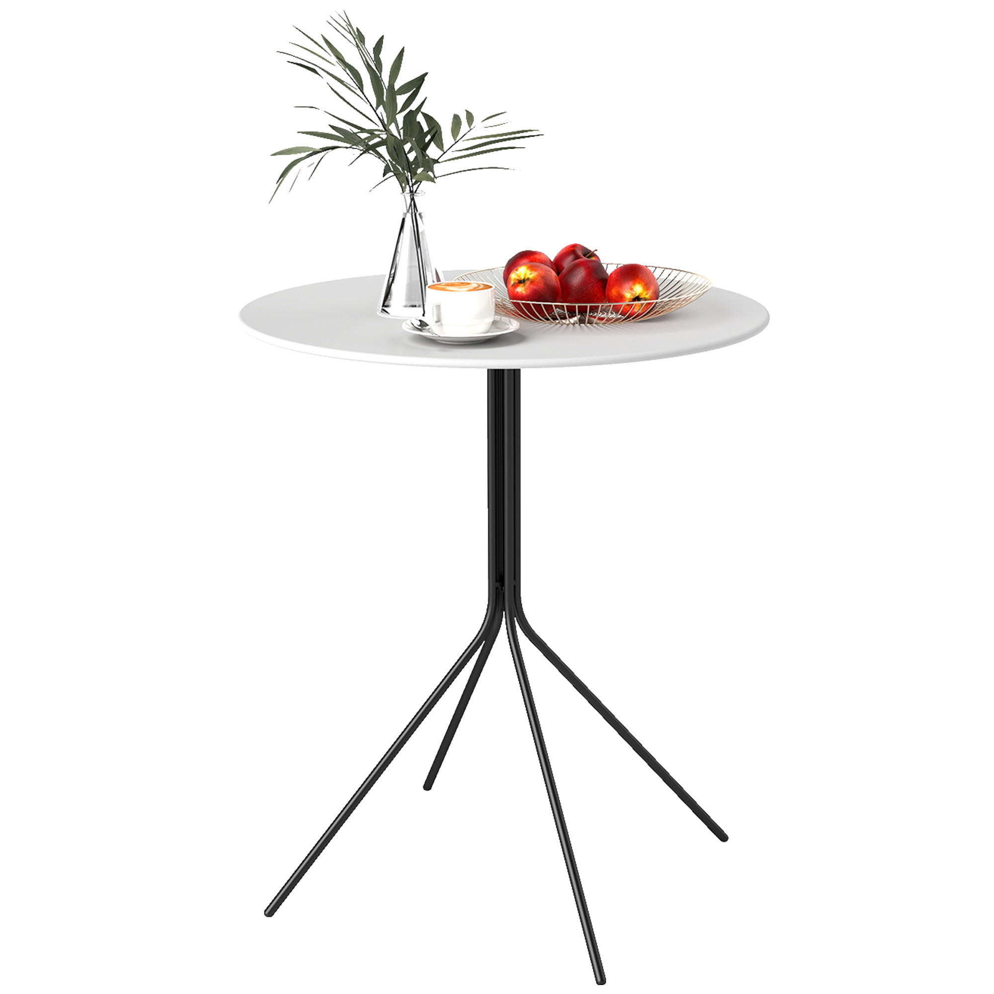 BEISTELLTISCH GARTEN Dunkelgrau Stahl Rund 60/60/71 cm - Dunkelgrau, Metall (60/60/71cm) - PANGIVO