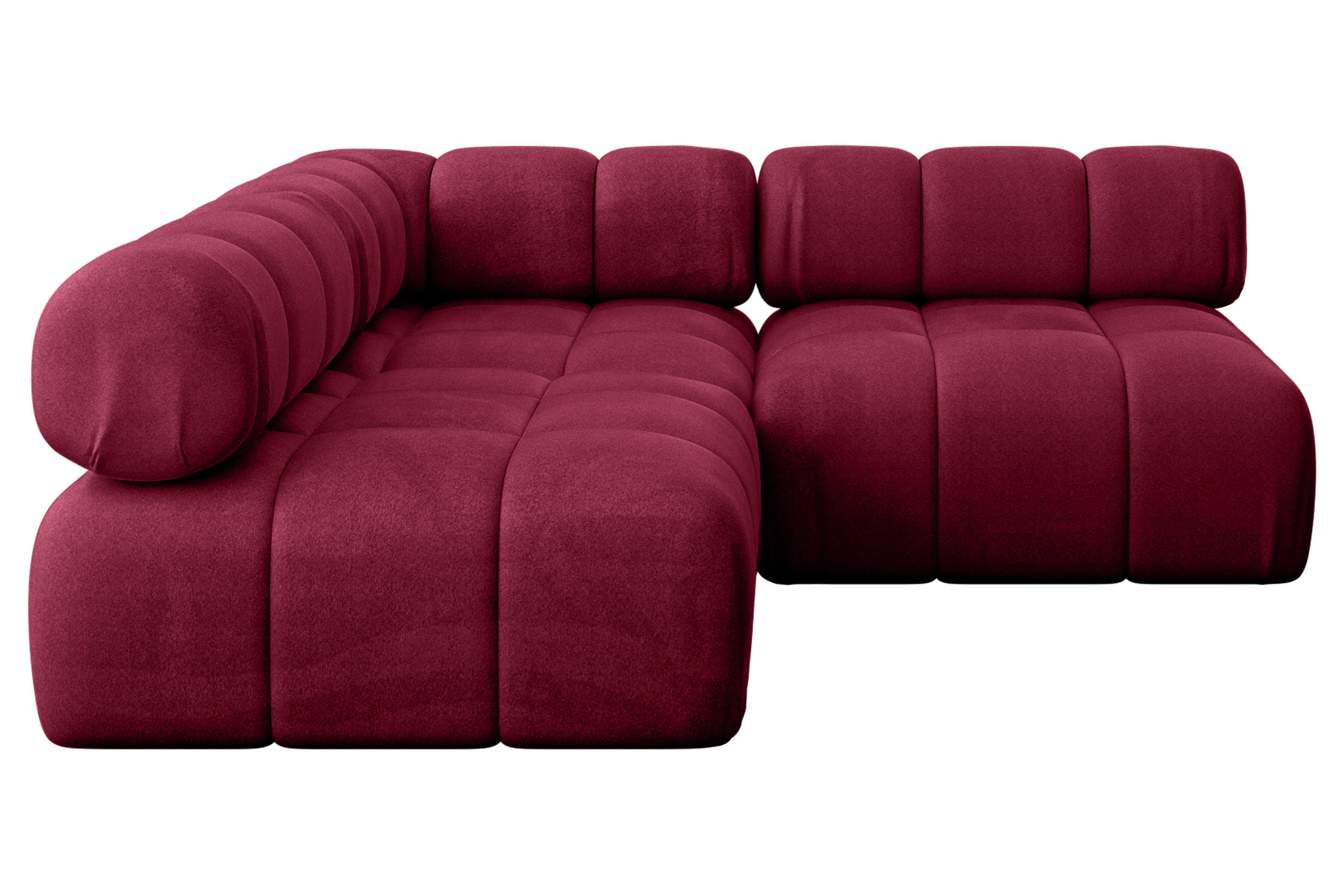 ECKSOFA modulares Sofa Samaro-L1 - 190x190x70 cm Bordeauxrot Velours - Bordeaux, Holzwerkstoff/Textil (190/190cm) - ALTDECOR