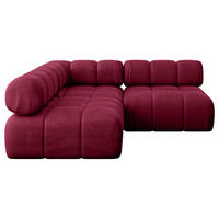 ECKSOFA modulares Sofa Samaro-L1 - 190x190x70 cm Bordeauxrot Velours - Bordeaux, Holzwerkstoff/Textil (190/190cm) - ALTDECOR