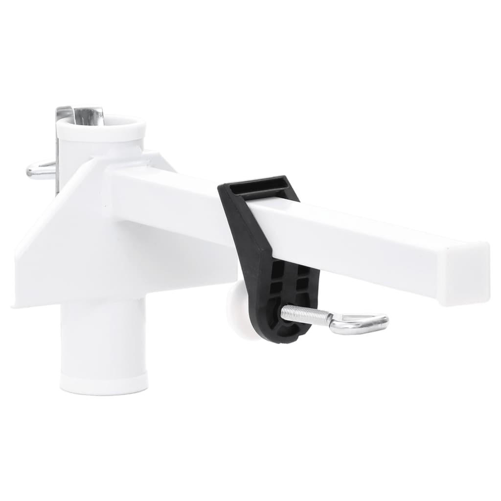 SONNENSCHIRMHALTER Für Balkon Weiss 38 Mm Stahl - Weiß, Metall (38/14cm) - vidaXL