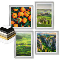 WANDBILDER 4er Set - 50x50 cm & 40x60 cm Silberner Rahmen - Italienische Landschaft Orangen Natur - Silberfarben, Kunststoff (50/50cm) - ArtPrintCave