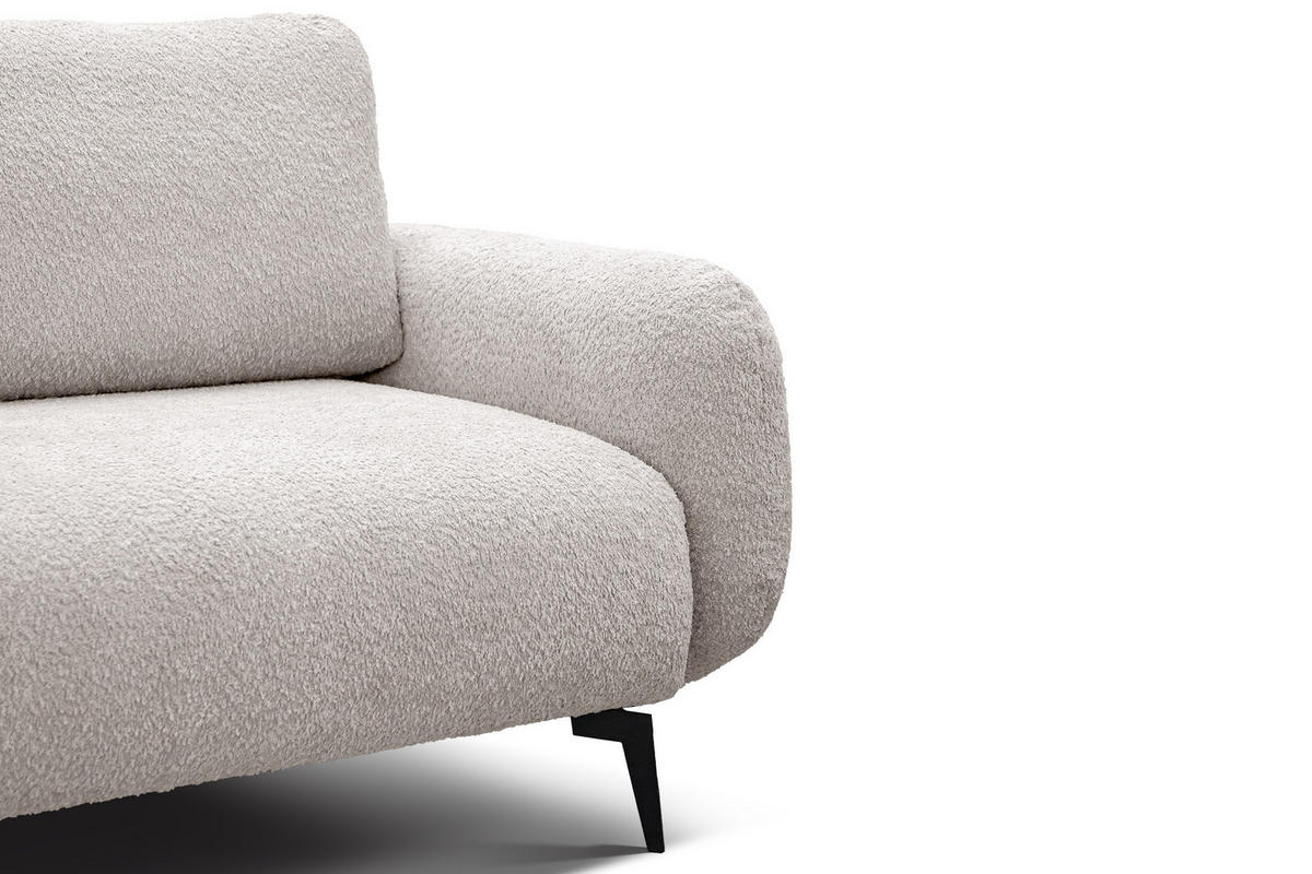 SOFA FEBE 2-Sitzer, ecru - Champagner/Schwarz, Holz/Textil (160/82/96cm) - Courtois Laville