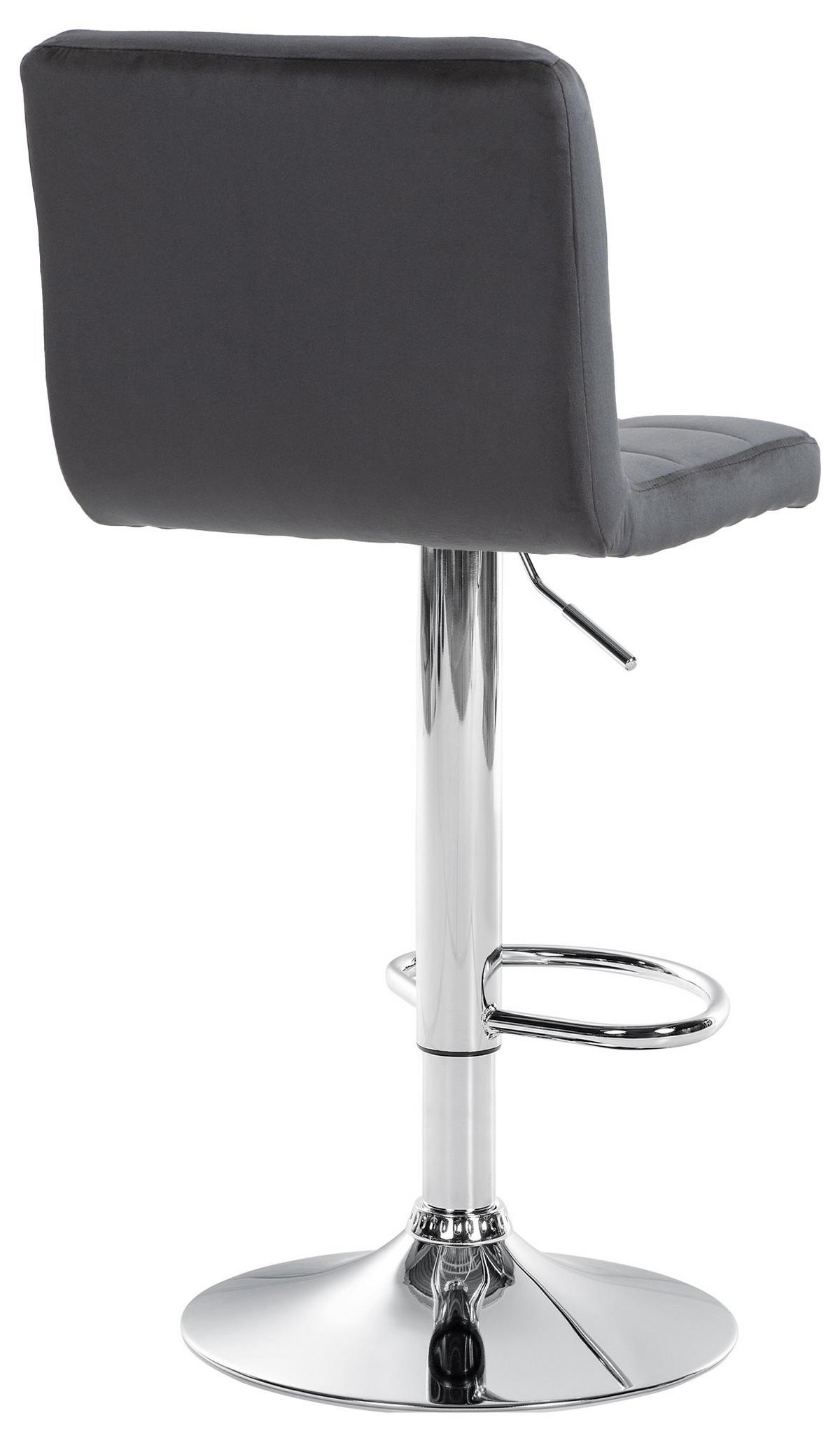 BARHOCKER Samt schwarz - Chromfarben/Schwarz, Textil/Metall (46/94/47cm) - CLP