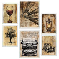 POSTER Set Mit 6 Stile Di Vita Dello Scrittore Vintage A3 & A4 Weißer Rahmen - Weiß, Papier (29/3cm) - Nacnic