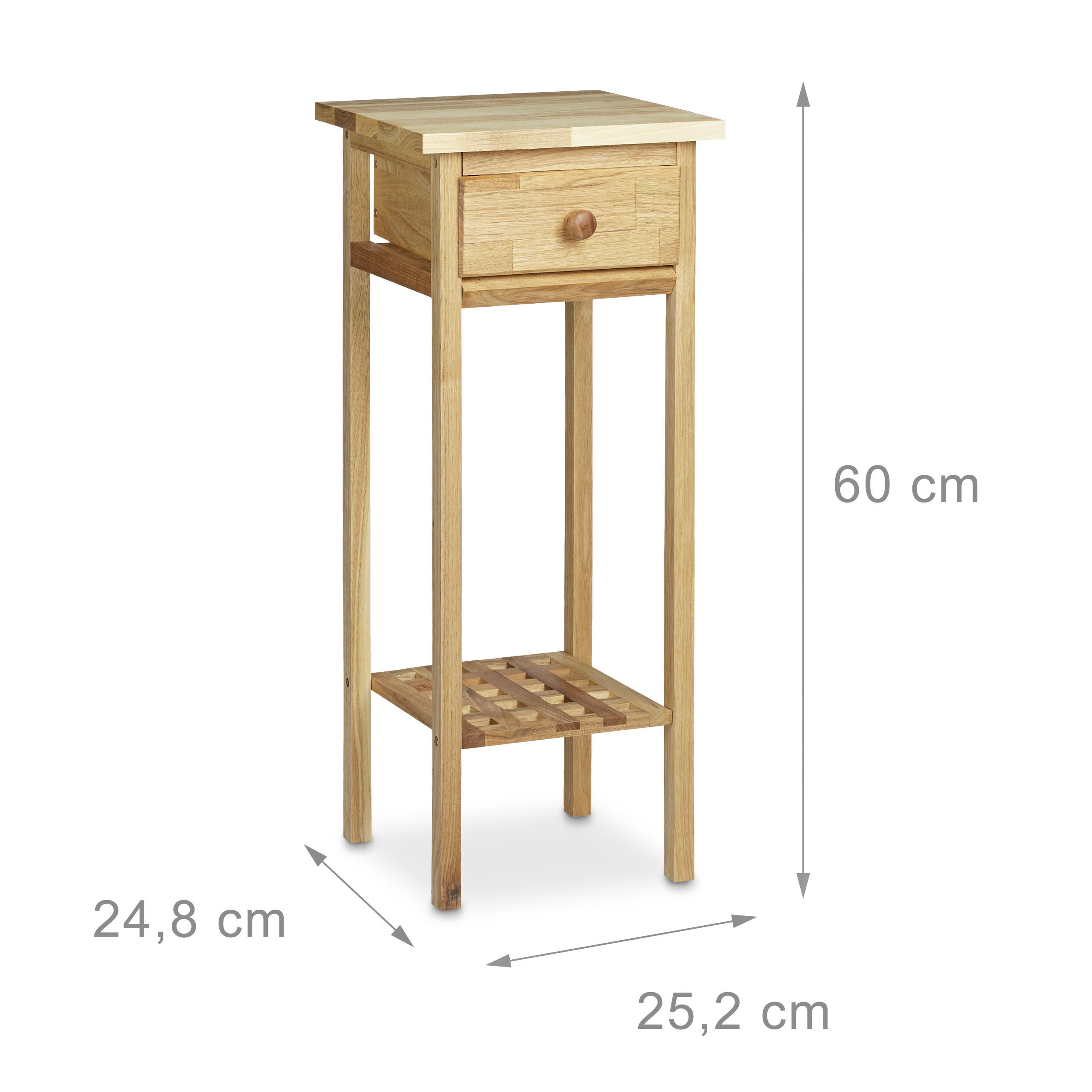 Thumbnail - Relaxdays Telefontisch, Hellbraun, Holz, Holzwerkstoff, 25.2x60x24.8 cm, Wohnzimmer, Wohnzimmertische, Beistelltische