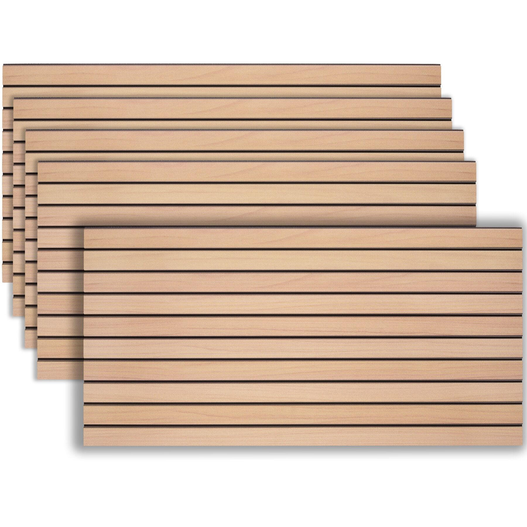 tectake 3D-Wandpaneele Hellbraun 50x2x100 cm