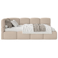 JUGENDBETT Cloudy Beige 120 cm, Chenille - Beige/Schwarz, Kunststoff/Textil (120/200cm) - Selsey