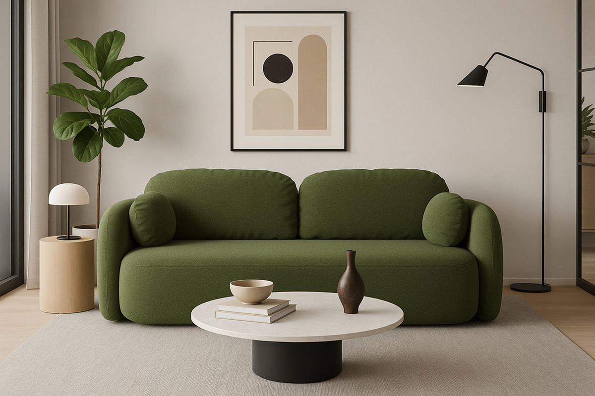 SCHLAFSOFA LIO, Sofa mit Schlaffunktion und Bettkasten, Farbe: Grün, Velourstoff - Grün, Textil (238/86/101cm) - Sepro Meble