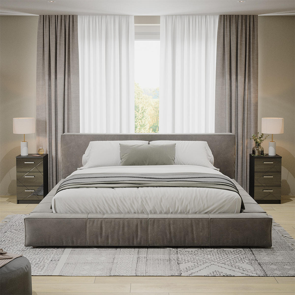 NOČNÍ STOLEK Irma Černá - černá, kompozitní dřevo (35.5/66/37.6cm) - Vicco