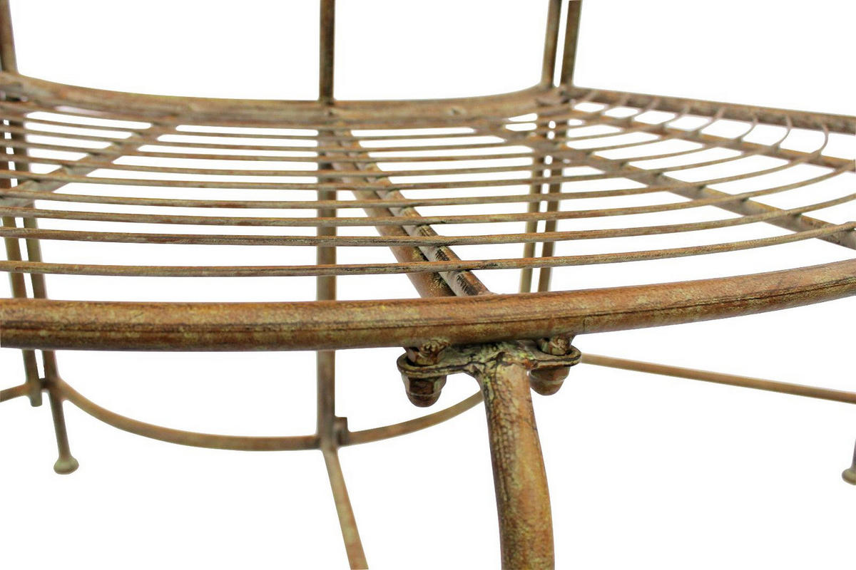 BAUMBANK halbrund 3-Sitzer Braun Metall 135 cm - Grün, Metall (135/86/45cm) - DanDiBo