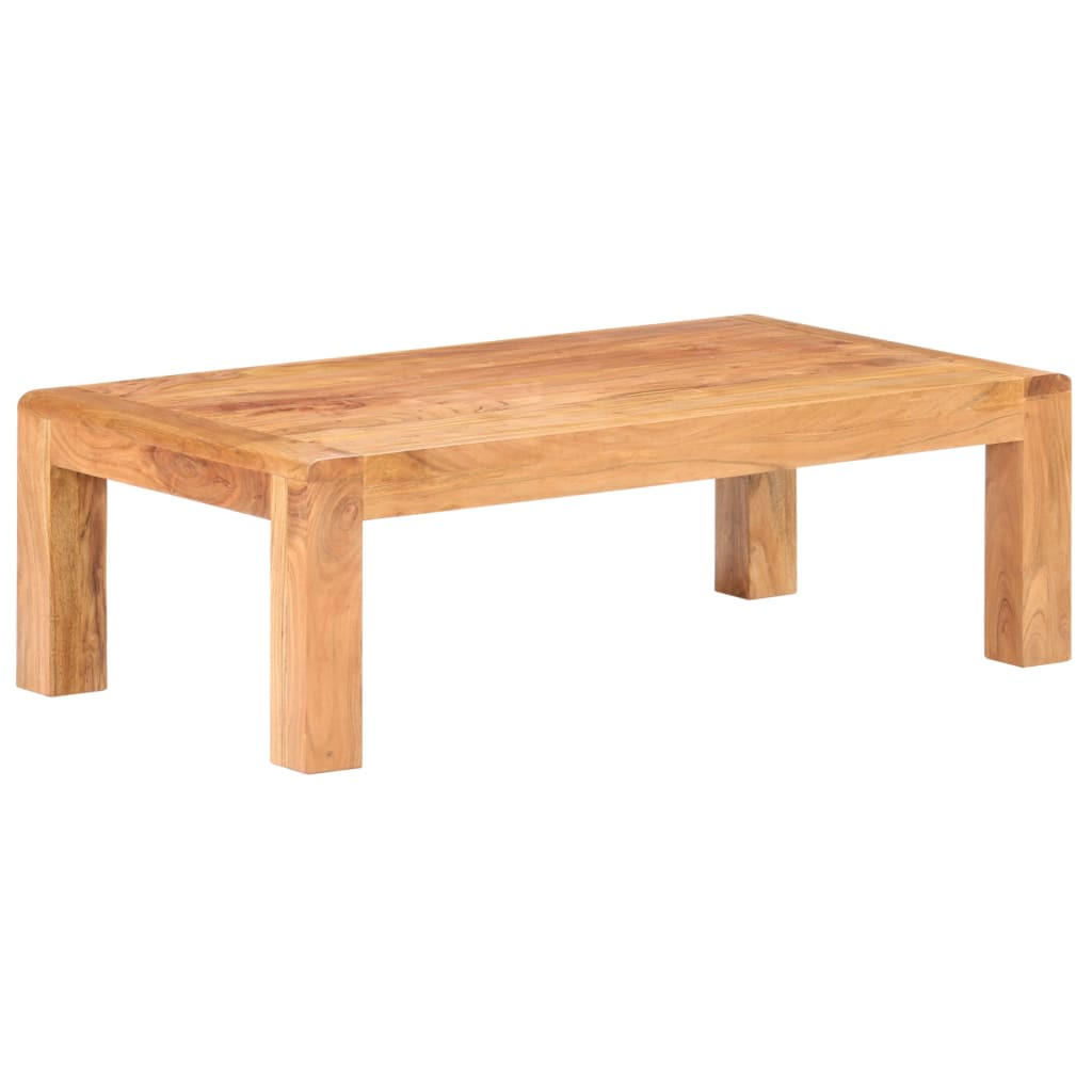 COUCHTISCH 110x60x35 cm Massivholz mit Honigfarbenem Finish - Weiß, Holz (110/60/35cm) - furnicato