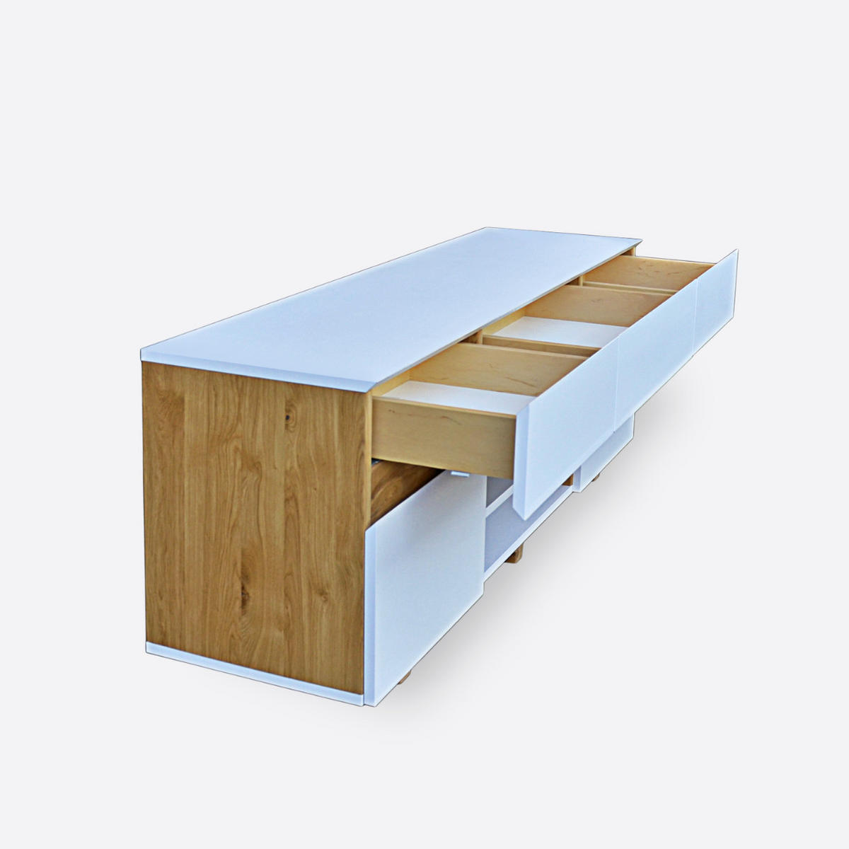 TV-SCHRANK für das Wohnzimmer DORIS - Eichefarben, Holz (130/55/32cm) - Rawood Furniture