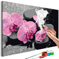 MALEN NACH ZAHLEN 50/40 cm - Pink/Grau, Textil (1.4/40cm) - KUNSTLOFT