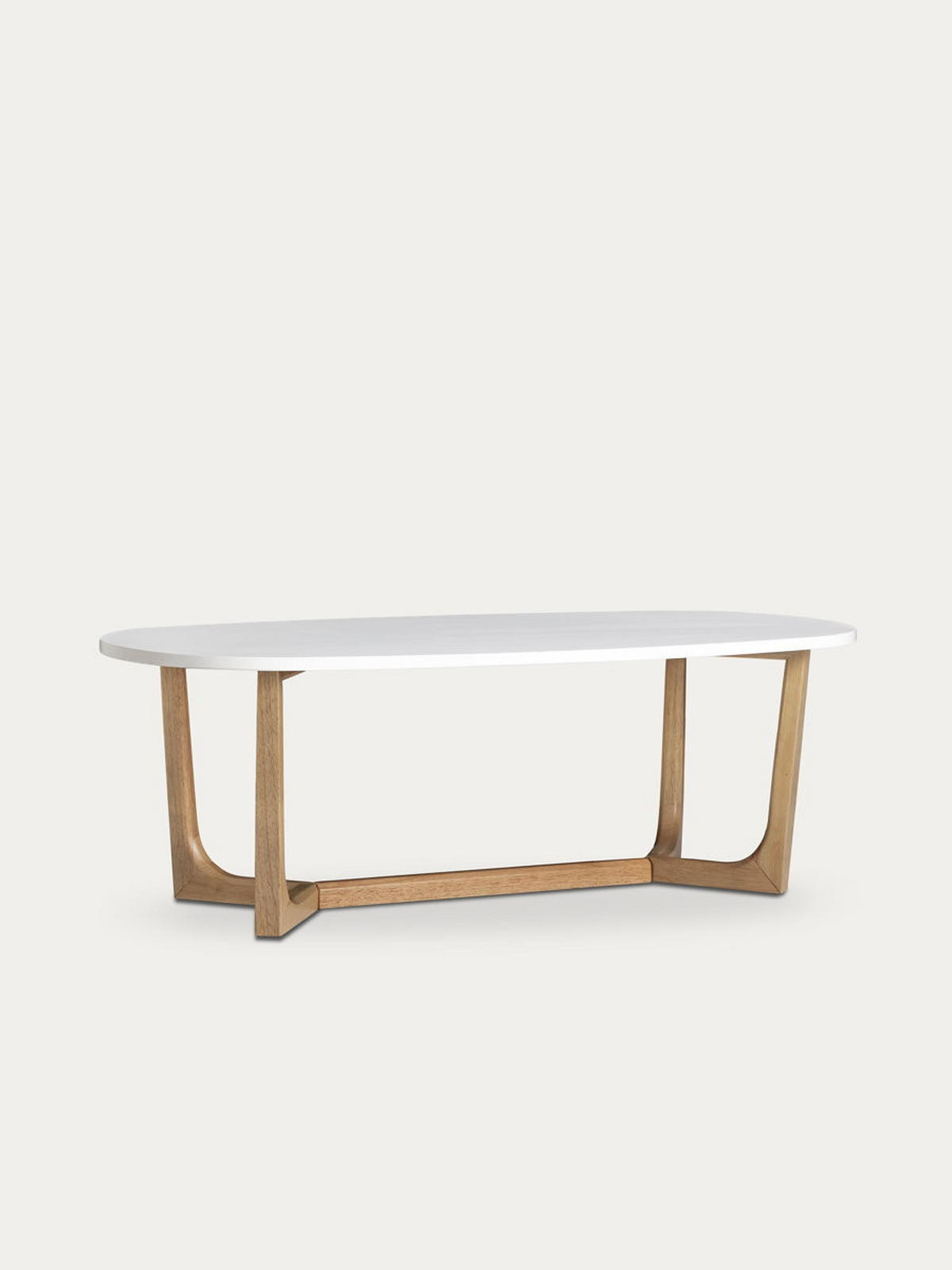 COUCHTISCH Oval Natur - Weiß 120 cm x 40 cm - Braun, Holzwerkstoff (60/120/40cm) - Kenay Home