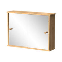 BADSPIEGELSCHRANK Mireo Bambus 55 x 40 cm mit 2 Schiebetüren - Braun, Holzwerkstoff (55/40/14cm) - Vicco