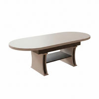 COUCHTISCH oval ausziehbar höhenverstellbar Ablage 130/80/60 cm - Anthrazit/Beige, Holzwerkstoff (80/130/60cm) - designimpex