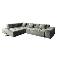 ECKSOFA MIT MOTORISCHEM SITZVORZUG NEVADA Silber Velvet - Silberfarben/Schwarz, Textil (319/215cm) - KAWOLA