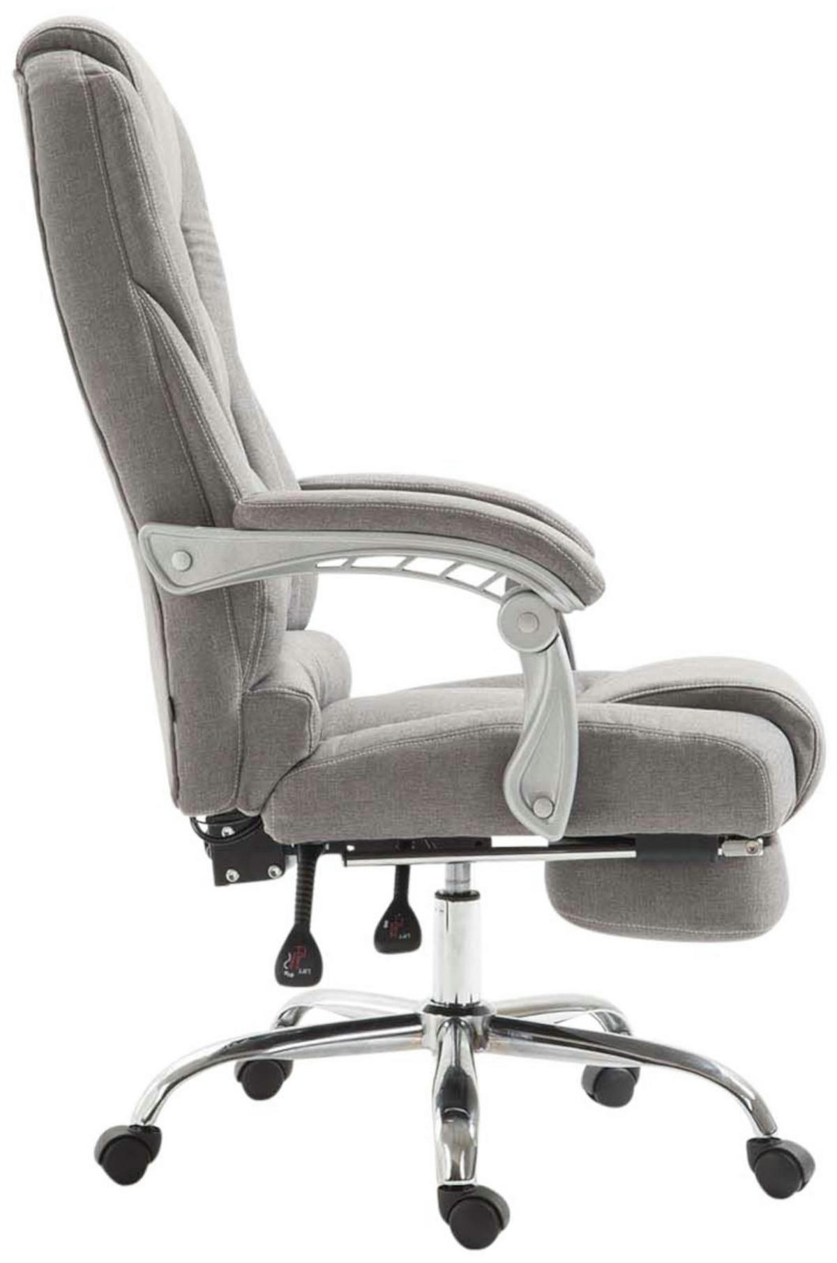 CHEFSESSEL Stoff grau - Chromfarben/Grau, Textil/Metall (68/118/64cm) - CLP