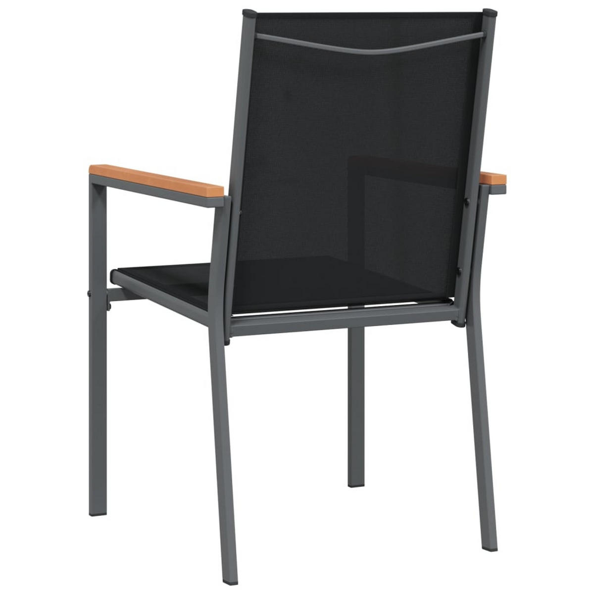 GARTENSTÜHLE 6er Set Schwarz 55/61.5/90 Cm Textilene Und Stahl - Schwarz, Metall (55/90/61.5cm) - vidaXL