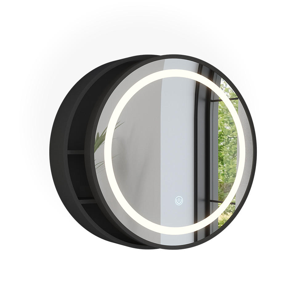 KOUPELNOVÁ ZRCADLOVÁ SKŘÍŇKA Silva Černá 50 x 50 cm s 5 úložnými prostory - černá, sklo (50/50/13cm) - Vicco