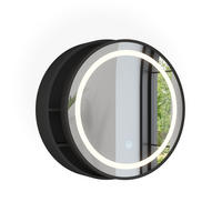 KOUPELNOVÁ ZRCADLOVÁ SKŘÍŇKA Silva Černá 50 x 50 cm s 5 úložnými prostory - černá, sklo (50/50/13cm) - Vicco