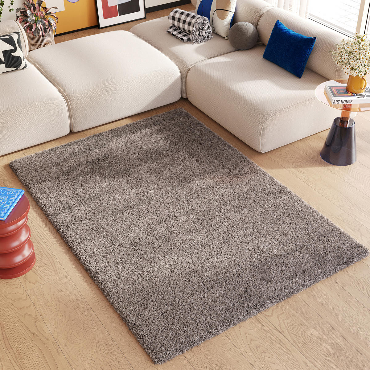 TEPPICH ESSENCE Dunkelgrau 120/170 cm - Dunkelgrau, Kunststoff (120/170cm) - Tapiso