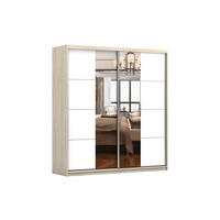 SCHIEBETÜRENSCHRANK - Schrank POSA 38 Sonoma + Weiß - Weiß/Sonoma Eiche, Holzwerkstoff (203/218/61cm) - Möblo