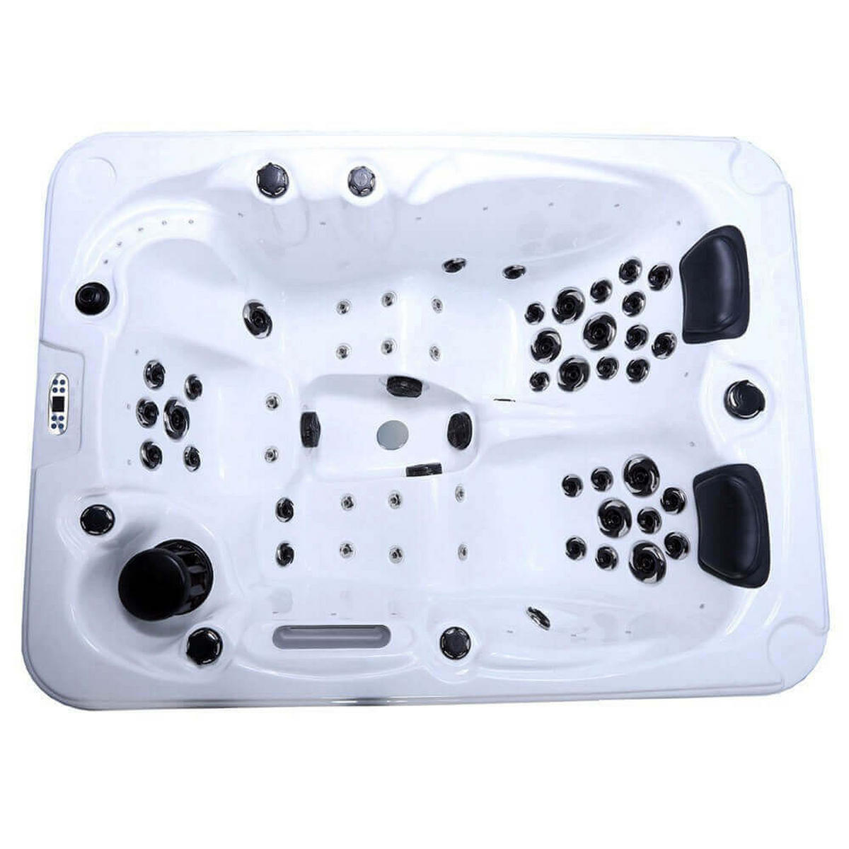 OUTDOOR WHIRLPOOL BEACH - Ausstattung: Pure - Anthrazit, Kunststoff (210/83/155cm) - Home Deluxe